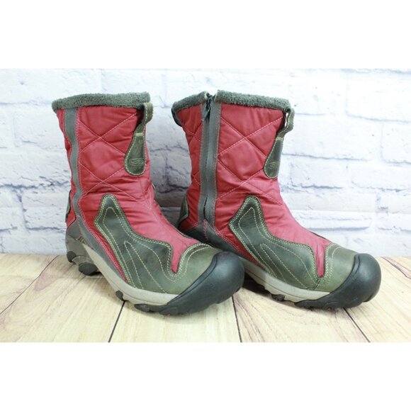 Keen Betty Side Zip Winter Insulated Snow Ski Boots Burgundy Size 10 - Picture 3 of 11